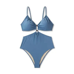 Shade & Shore Women's One Piece Swimsuit Monokini Cut Out Bead Swimwear