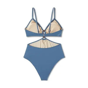 Shade & Shore Women's One Piece Swimsuit Monokini Cut Out Bead Swimwear