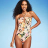 Shade & Shore Women's Bandeau One Piece Swimsuit Keyhole Back Tie Swimwear