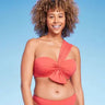 Shade & Shore Women's One Shoulder Bow Tail Bikini Top Swimsuit