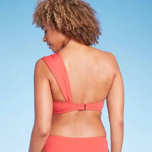Shade & Shore Women's One Shoulder Bow Tail Bikini Top Swimsuit