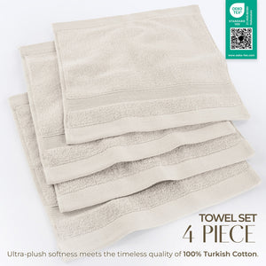 SIENA 4-Piece Turkish Cotton Luxury Washcloths Set – 700 GSM