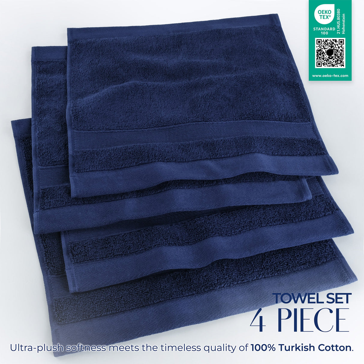 SIENA 4-Piece Turkish Cotton Luxury Washcloths Set – 700 GSM