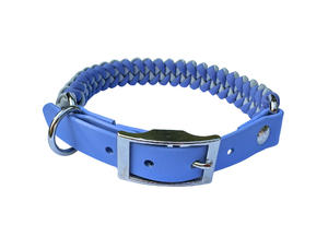 Fishtail Hand Braided Dog Collar in Lavender & Smoke