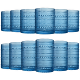 Textured Hobnail Lowball & Highball Glassware, Set of 12