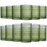 Textured Hobnail Lowball & Highball Glassware, Set of 12