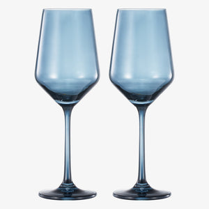 Tonal Stemmed Wine Glassware, Cloudy Blue, Set of 2