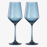Tonal Stemmed Wine Glassware, Cloudy Blue, Set of 2