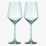 Tonal Stemmed Wine Glassware, Forest Green, Set of 2