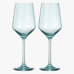 Tonal Stemmed Wine Glassware, Forest Green, Set of 2