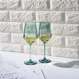 Tonal Stemmed Wine Glassware, Forest Green, Set of 2