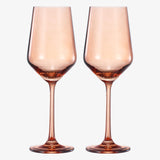 Tonal Stemmed Wine Glassware, Burnt Orange, Set of 2