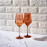 Tonal Stemmed Wine Glassware, Burnt Orange, Set of 2
