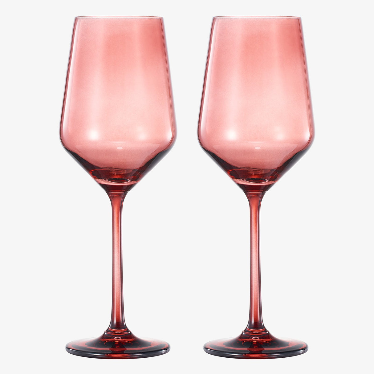 Tonal Stemmed Wine Glassware, Cranberry Red, Set of 2