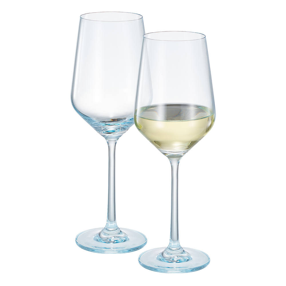 Monet Stemmed Wine Glassware, Blue, Set of 2