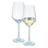 Monet Stemmed Wine Glassware, Blue, Set of 2
