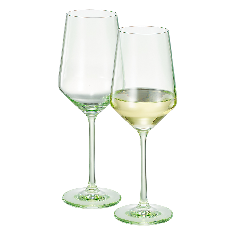 Monet Stemmed Wine Glassware, Pink, Set of 2