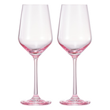 Monet Stemmed Wine Glassware, Magenta, Set of 2