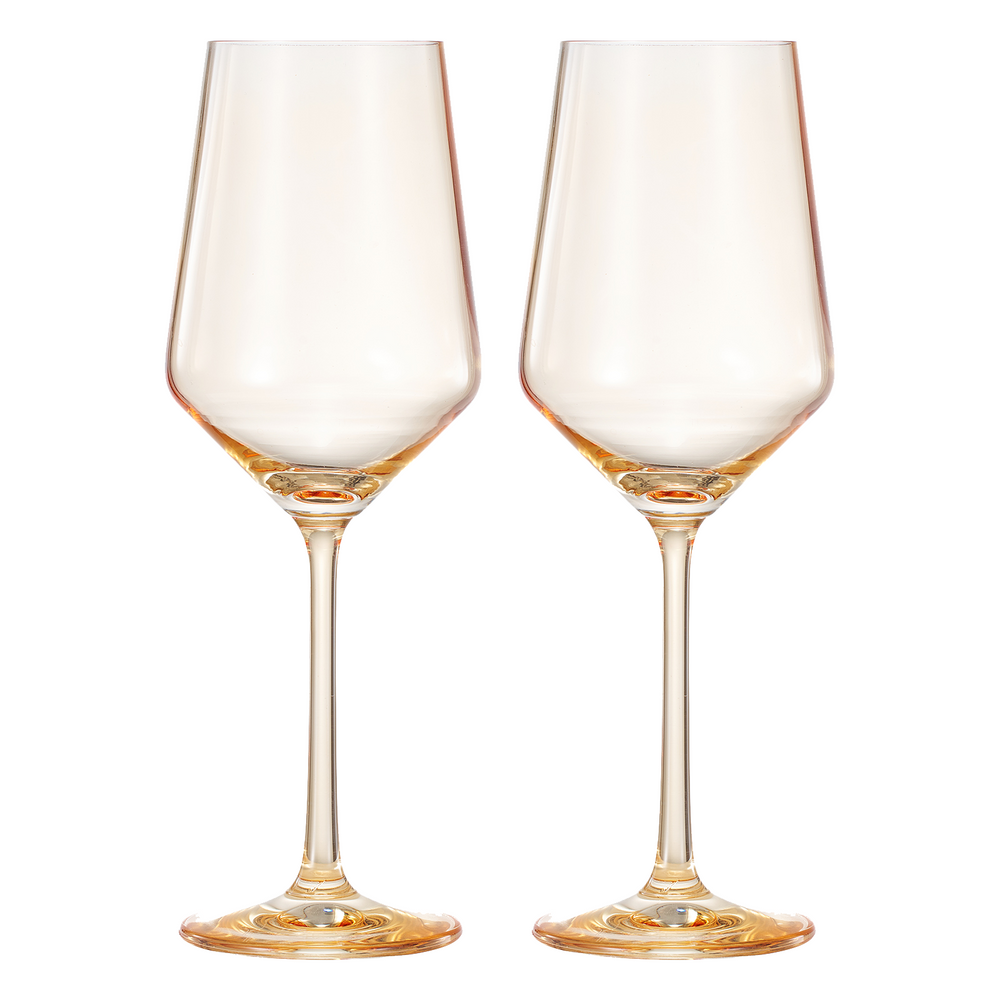 Monet Stemmed Wine Glassware, Yellow, Set of 2