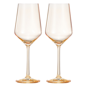 Monet Stemmed Wine Glassware, Pink, Set of 2