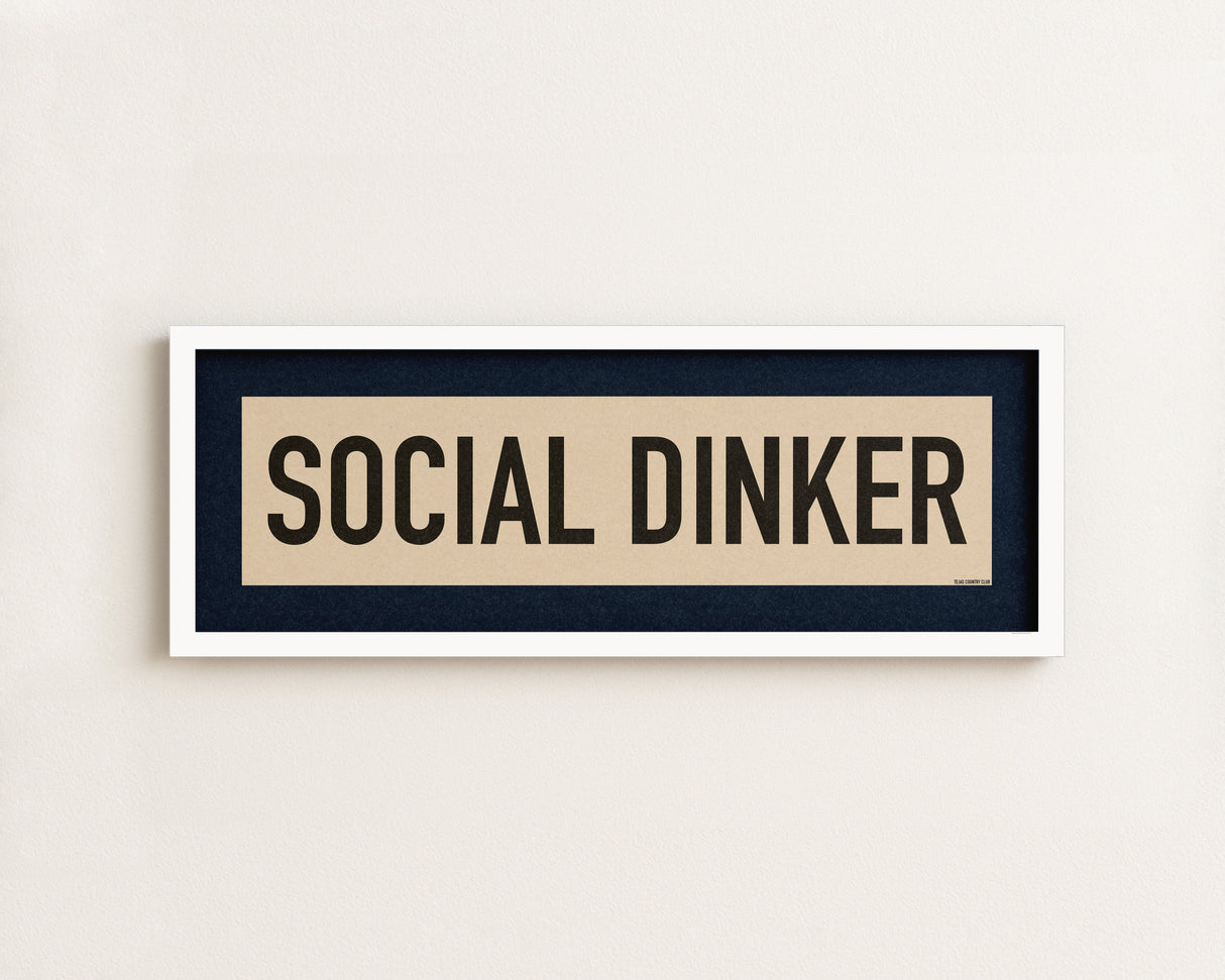 Framed Social Dinker Pickleball Art Scroll Sign