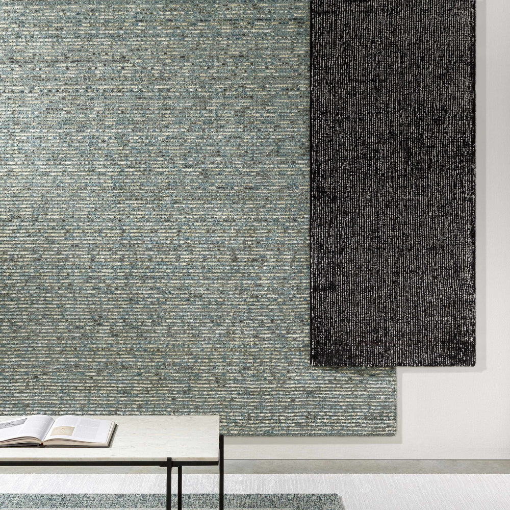 Padada Green Bordered Cream Wool Rug