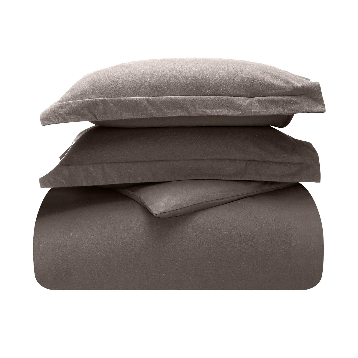 Flannel Cotton Modern Solid Fuzzy Duvet Cover Set With Pillow Shams - Duvet Cover Set by Superior Brand