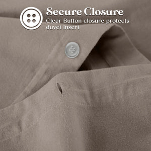 Flannel Cotton Modern Solid Fuzzy Duvet Cover Set With Pillow Shams - Duvet Cover Set by Superior Brand