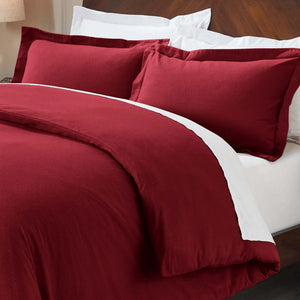 Flannel Cotton Modern Solid Fuzzy Duvet Cover Set With Pillow Shams - Duvet Cover Set by Superior Brand