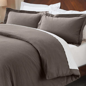 Flannel Cotton Modern Solid Fuzzy Duvet Cover Set With Pillow Shams - Duvet Cover Set by Superior Brand