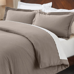 Flannel Cotton Modern Solid Fuzzy Duvet Cover Set With Pillow Shams - Duvet Cover Set by Superior Brand