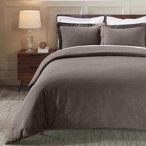 Flannel Cotton Modern Solid Fuzzy Duvet Cover Set With Pillow Shams - Duvet Cover Set by Superior Brand