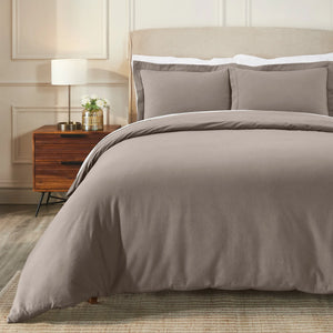 Flannel Cotton Modern Solid Fuzzy Duvet Cover Set With Pillow Shams - Duvet Cover Set by Superior Brand