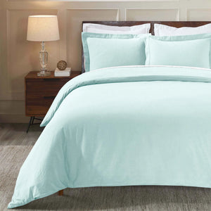 Flannel Cotton Modern Solid Fuzzy Duvet Cover Set With Pillow Shams - Duvet Cover Set by Superior Brand