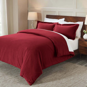 Flannel Cotton Modern Solid Fuzzy Duvet Cover Set With Pillow Shams - Duvet Cover Set by Superior Brand