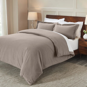Flannel Cotton Modern Solid Fuzzy Duvet Cover Set With Pillow Shams - Duvet Cover Set by Superior Brand