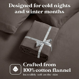 100% Cotton Flannel Solid Deep Pocket Bed Sheet Set - Sheet Set by Superior Brand