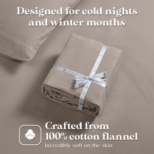 100% Cotton Flannel Solid Deep Pocket Bed Sheet Set - Sheet Set by Superior Brand