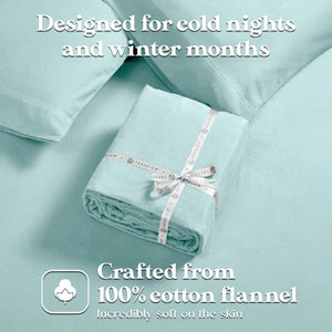 100% Cotton Flannel Solid Deep Pocket Bed Sheet Set - Sheet Set by Superior Brand