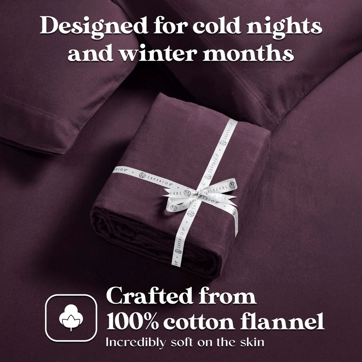 100% Cotton Flannel Solid Deep Pocket Bed Sheet Set - Sheet Set by Superior Brand