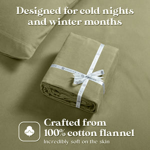 100% Cotton Flannel Solid Deep Pocket Bed Sheet Set - Sheet Set by Superior Brand