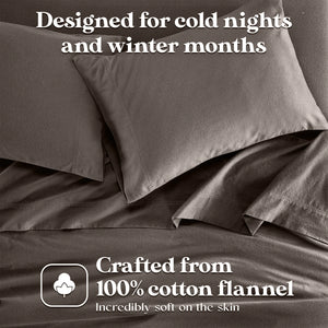 Solid Flannel Cotton Soft Fuzzy Pillowcases, Set of 2 - Pillowcases by Superior Brand
