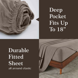 100% Cotton Flannel Solid Deep Pocket Bed Sheet Set - Sheet Set by Superior Brand