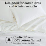 Solid Flannel Cotton Soft Fuzzy Pillowcases, Set of 2 - Pillowcases by Superior Brand