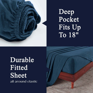 100% Cotton Flannel Solid Deep Pocket Bed Sheet Set - Sheet Set by Superior Brand