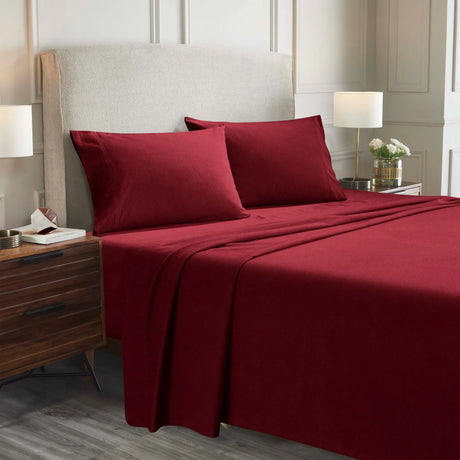 100% Cotton Flannel Solid Deep Pocket Bed Sheet Set - Sheet Set by Superior Brand