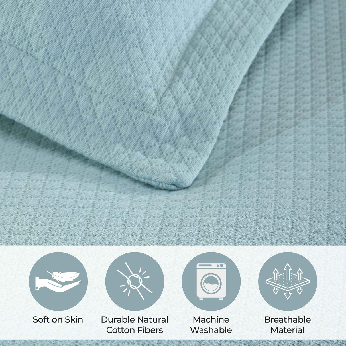 Solitaire Jacquard Matelassé Cotton Diamond Solitaire Bedspread Set - Bedspread by Superior Brand