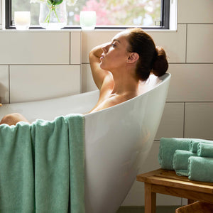 Bamboo Cotton Spa Towel Set - Viscose from Bamboo + Cotton - 6pc Set - Seaglass by BedVoyage
