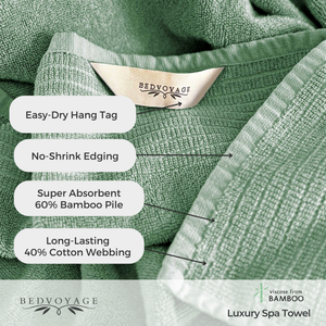 Bamboo Cotton Spa Towel Set - Viscose from Bamboo + Cotton - 6pc Set - Seaglass by BedVoyage