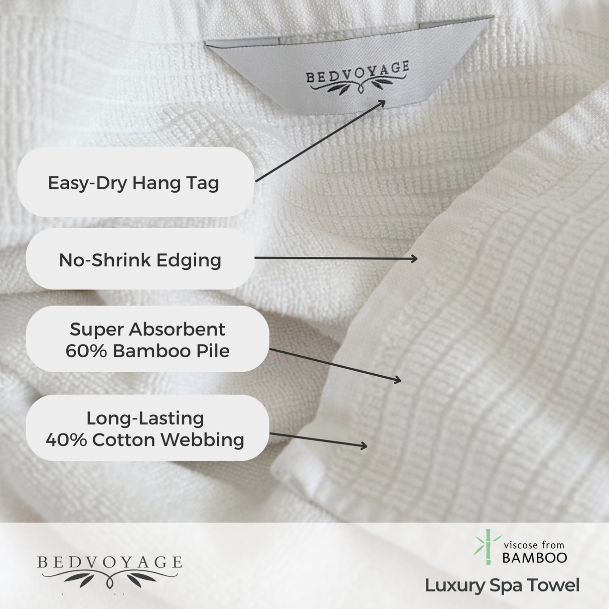 Bamboo Cotton Spa Bath Towel - Viscose from Bamboo + Cotton – Cloud by BedVoyage
